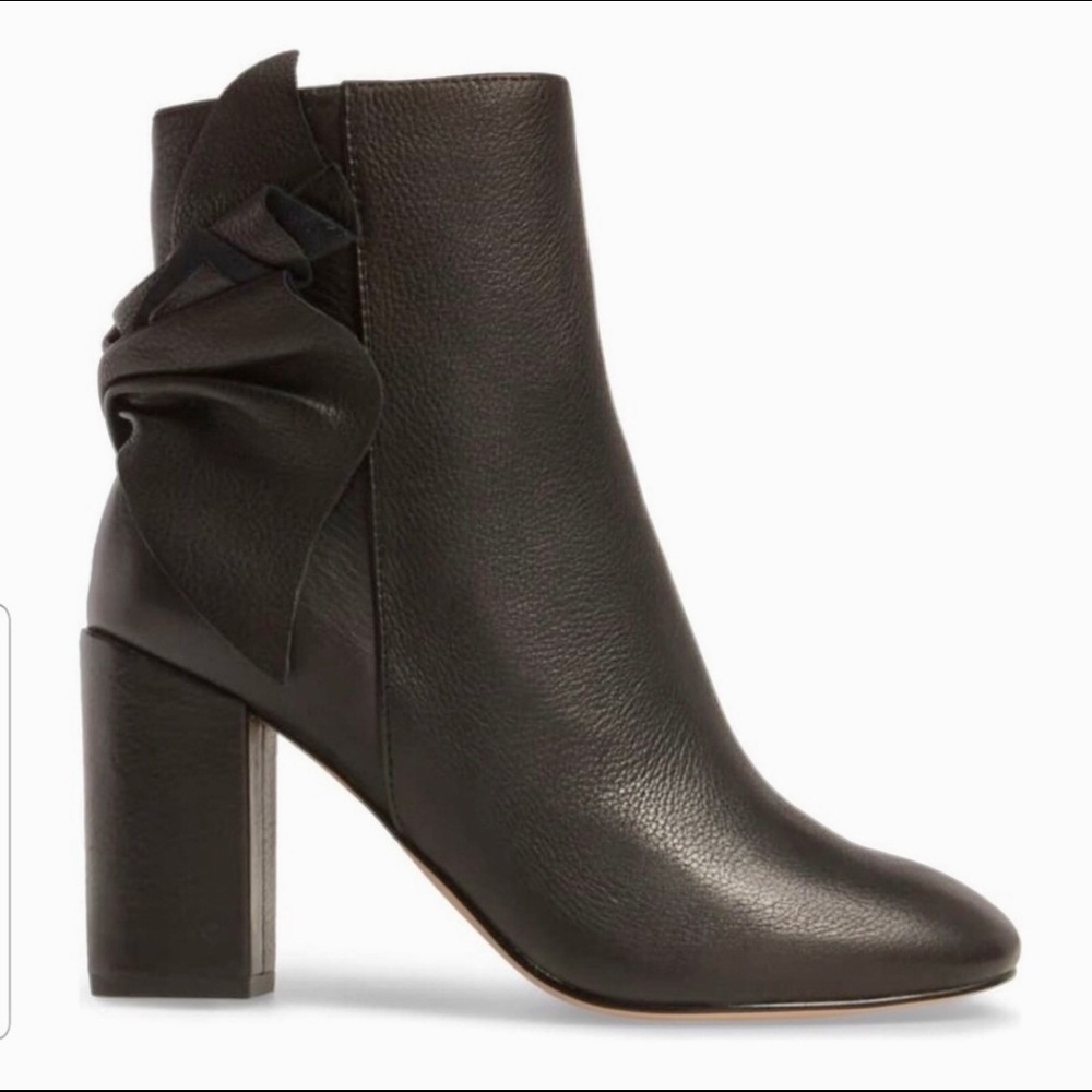 <Avec Les Filles> Remi Black Leather Bow Booties